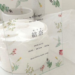 [命名書/クリア] ベビーポスター｜クリアポスター｜ボタニカル 3枚目の画像