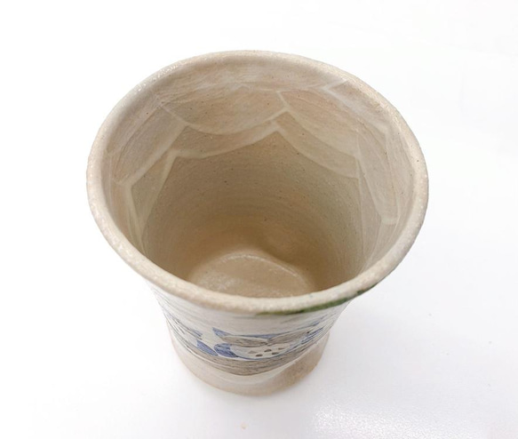 【清水焼】ふくろうの森フリーカップ（青） 3枚目の画像