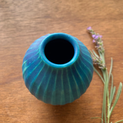 花瓶　ターコイズブルーf 3枚目の画像