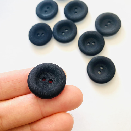 フロッキーナットボタン 黒◇13/15/18/22/25mm 同サイズ3個セット