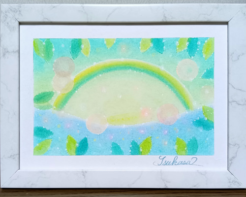 パステルアート Green Morning 森の朝 パステル画原画 絵画 T's Arts