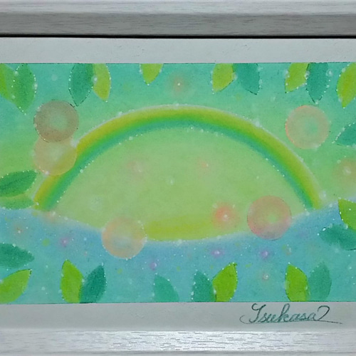 パステルアート Green Morning 森の朝 パステル画原画 絵画 T's