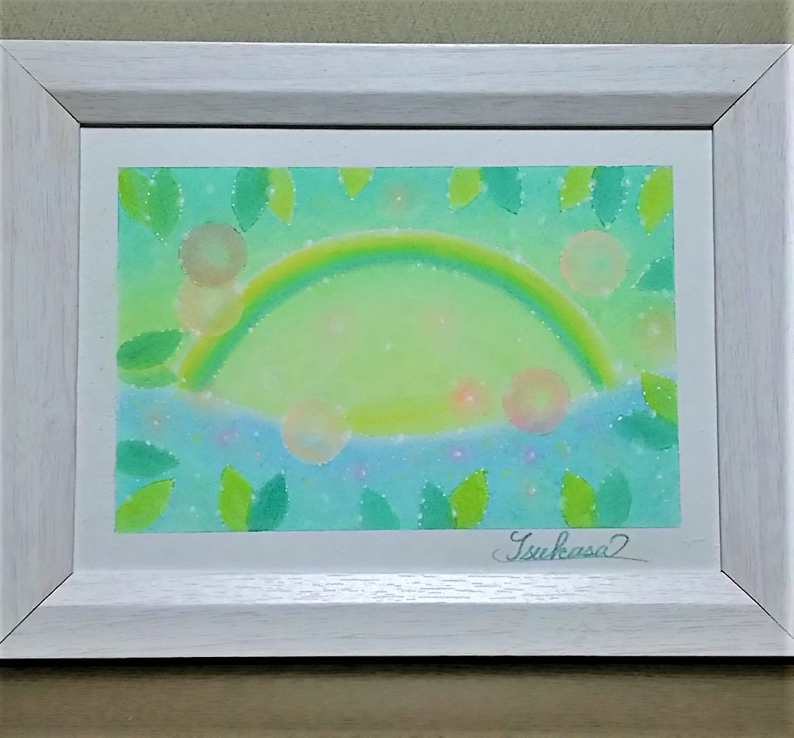 パステルアート Green Morning 森の朝 パステル画原画 絵画 T's