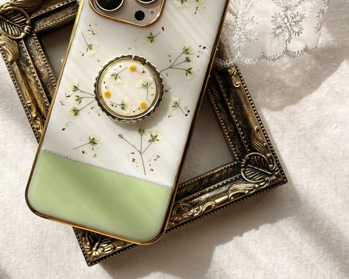 かすみ草 bluemix スマホリング かすみ草bluemixスマホリング