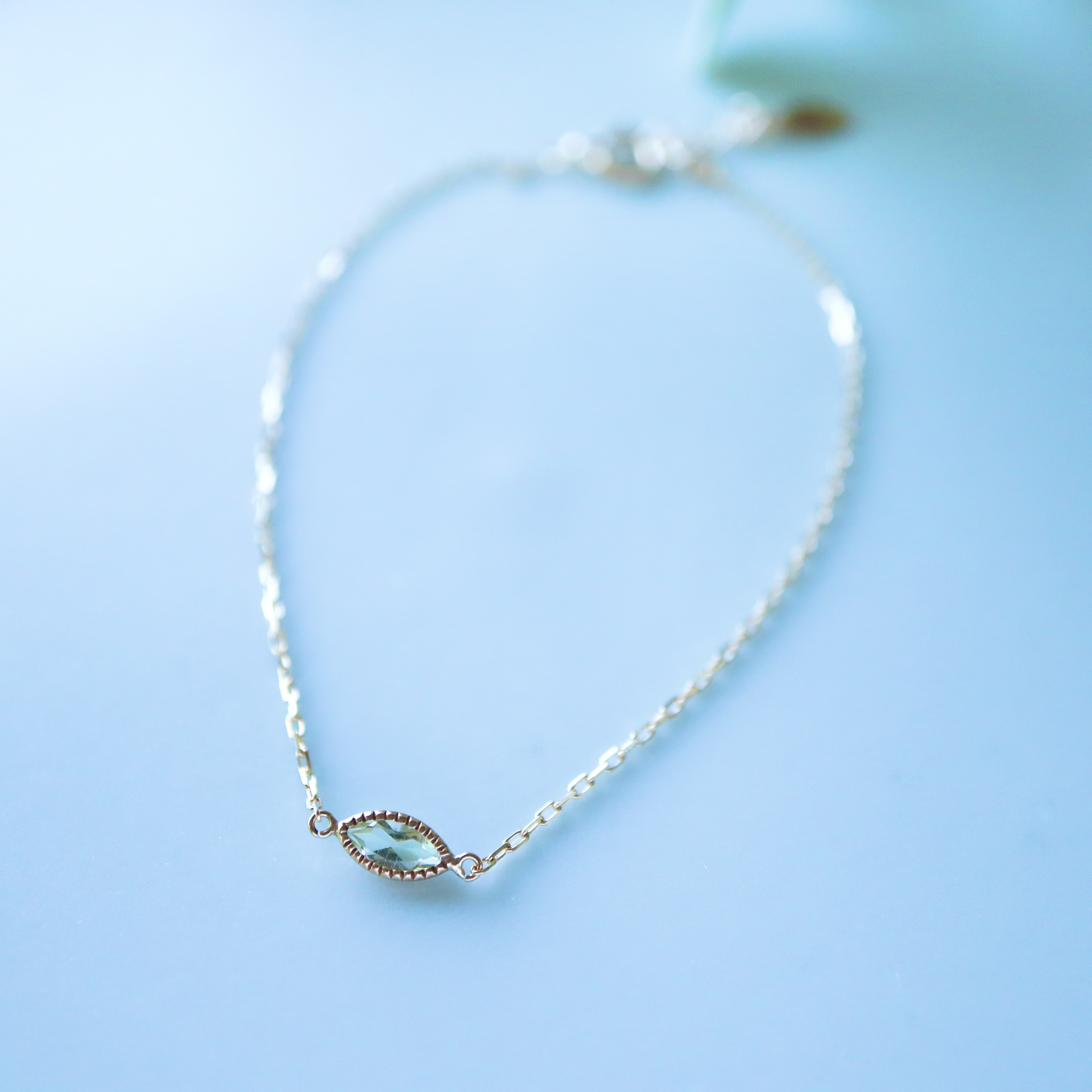 [Sot to] K10 ブレスレット(またはアンクレット) 【レモンクオーツ】