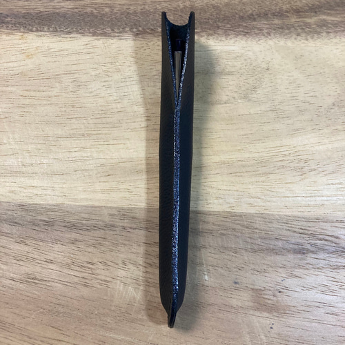 万年筆ケース 1本差し 本革 ブラック 選べるステッチカラー ペンケース