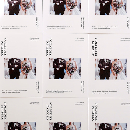 4P ܀ 席次表 メニュー表 プロフィールブック ｜Chic｜ 二つ折りタイプ