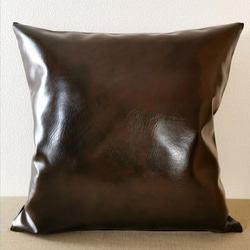 定番アンティーク ダークブラウン 合皮レザー クッションカバー 40×40