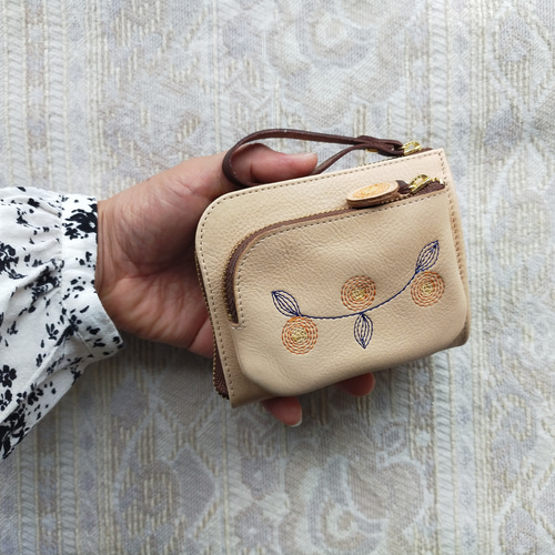 フルラ FURLA オレンジ レザー 両面財布 二つ折財布 レディース