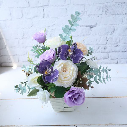 お供え フラワーアレンジメント ご仏前 仏花 供花 バンダ蘭 マム お盆