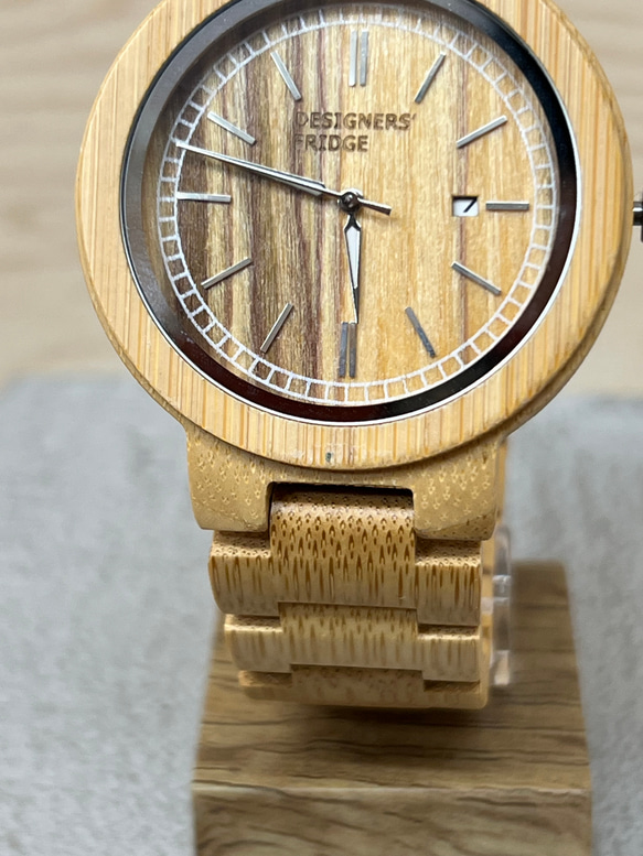 【訳アリ 50%OFF】木製腕時計 ウッドウォッチ バンブー46mm 3枚目の画像