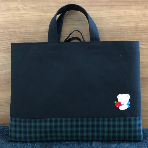 受注制作】風船 カップ くま お受験バッグ アップリケバッグ