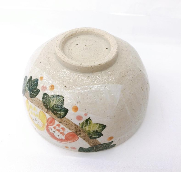 【清水焼】繋がるふくろう飯碗 (2羽) 3枚目の画像