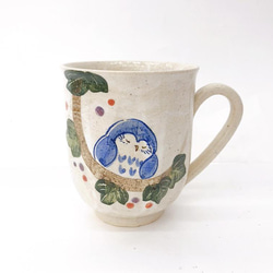 【清水焼】繋がるふくろうマグカップ （1羽） 1枚目の画像