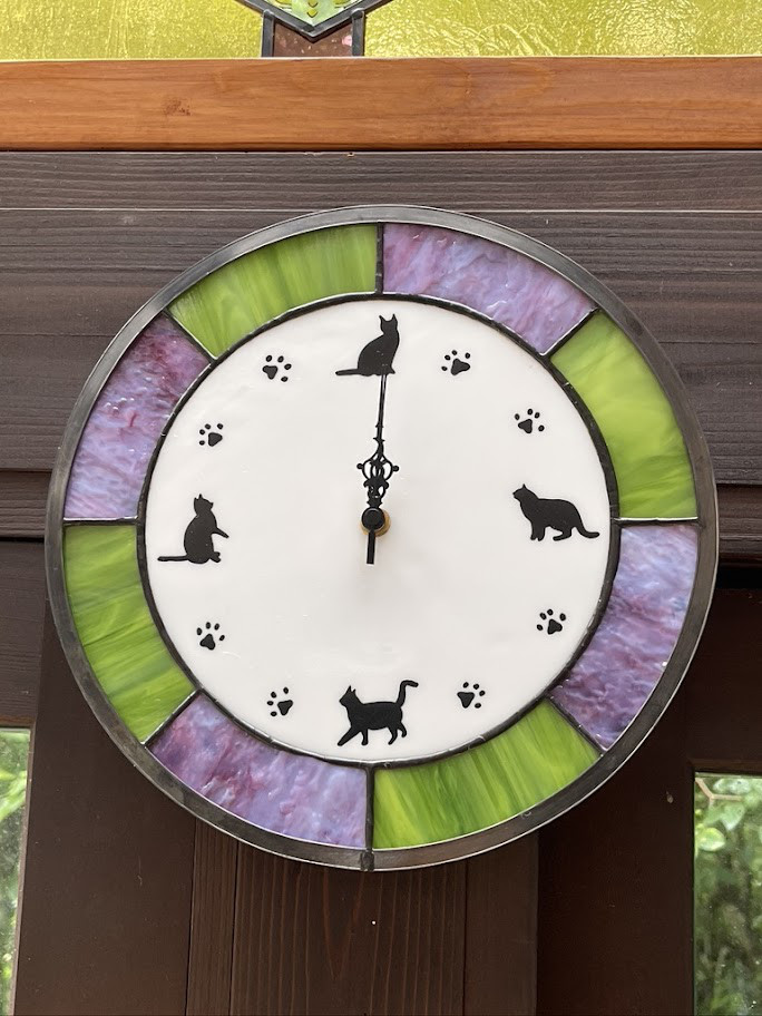 シーグラスアート ねこ耳お月様とテディねこ♪ 三日月とネコちゃん】シーグラスアート シーグラス インテリア