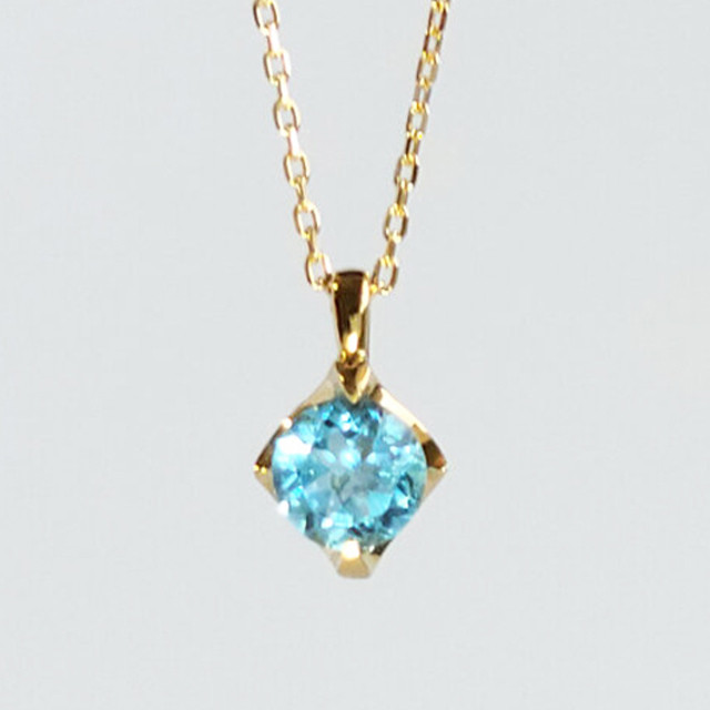 K18（刻印入）スイスブルートパーズネックレス