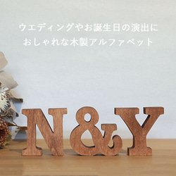 【送料無料】アルファベット オブジェ・無垢材・自立タイプ・Ｓサイズ(高さ約6.5cm基準) イニシャル ウエディング 木 1枚目の画像