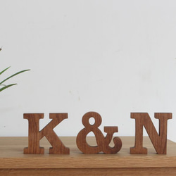 [免運費] 字母對象，實木，獨立式，L 尺寸（標準高度約 8 厘米）初始婚禮木製 第2張的照片