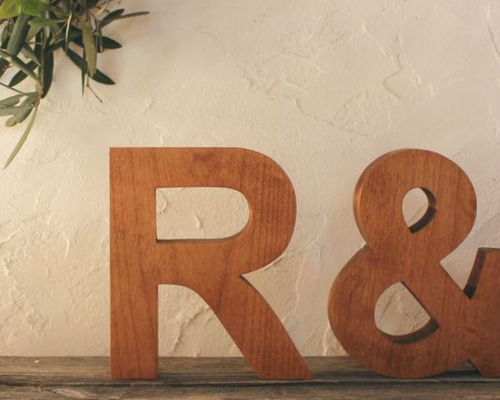 でんきち様確認用♡ウエディングバージョン・イニシャルオブジェ アルファベット オブジェ・無垢材・ゴシック体｜イニシャル