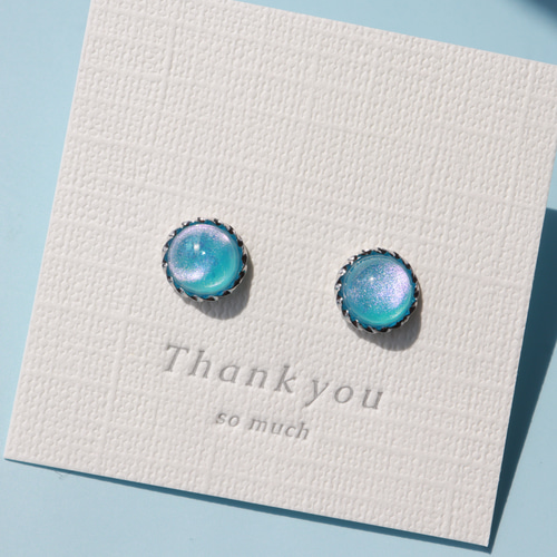 色が変わる 海色ひと粒ピアス(イヤリング) ocean blue ブルー 夏