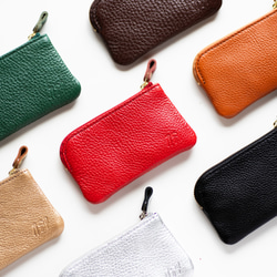 L字ファスナーポーチ　コインケース　本革　日本製　小物入れ　姫路産シュリンクレザー　ブラウン　apo-12ns 5枚目の画像