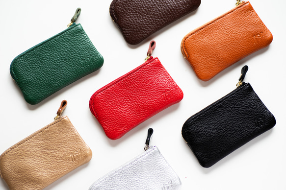 L字ファスナーポーチ　コインケース　本革　日本製　小物入れ　姫路産シュリンクレザー　ブラウン　apo-12ns 5枚目の画像