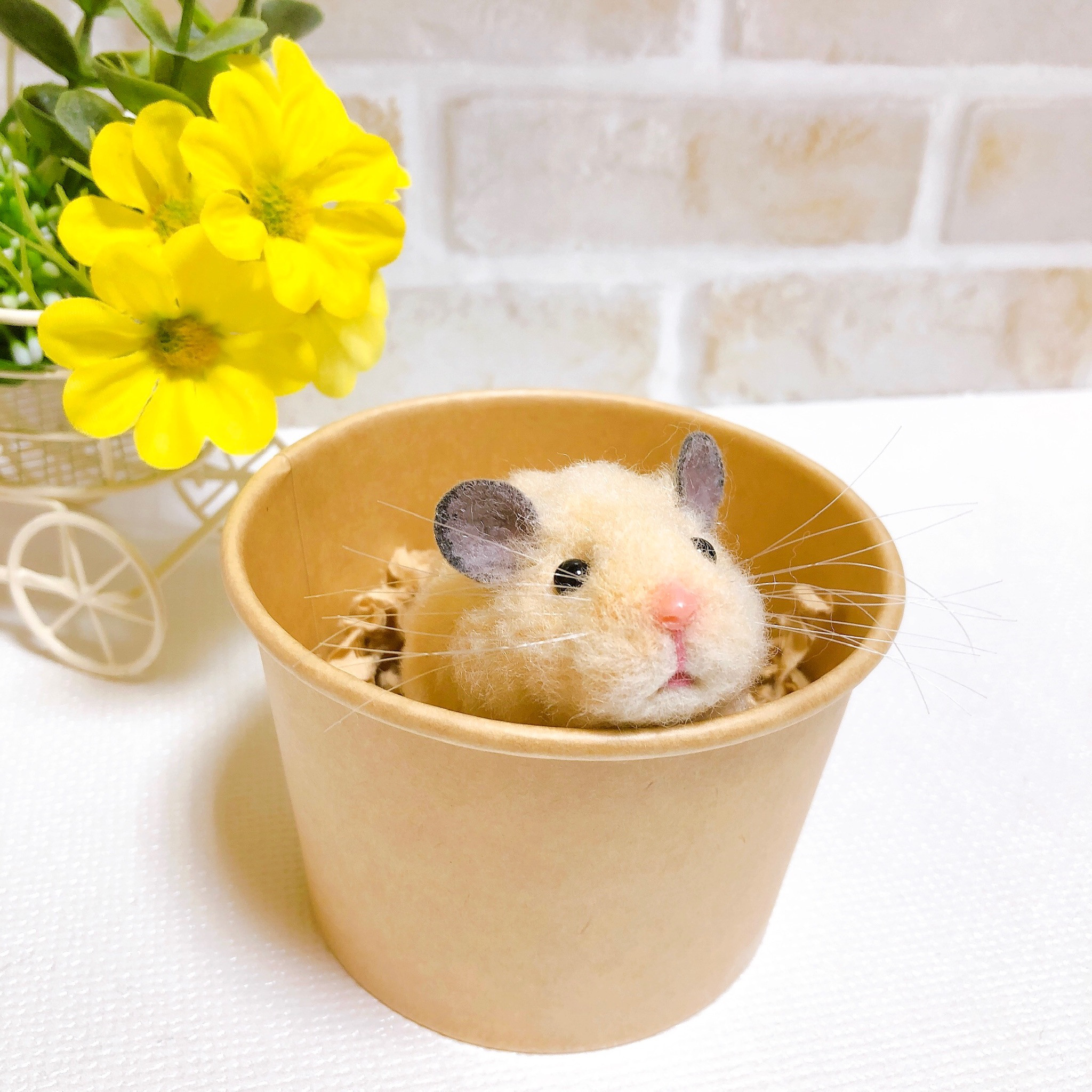 キンクマハムスター* 羊毛フェルト マスコット 羊毛フェルト *ゆったり