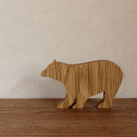 [免運費] 北極熊 L 號北極熊裝飾雕像動物斯堪的納維亞雜貨木製天然冬季熊 第4張的照片
