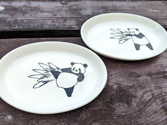 楕円皿(シュバババババ) 中皿 丸山陶房（桑原純) パンダの食器屋 通販