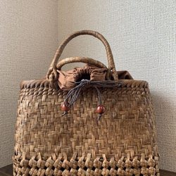 山葡萄 山葡萄籠バッグ 手作り 山葡萄かごバッグ 内布あり 二種編み方