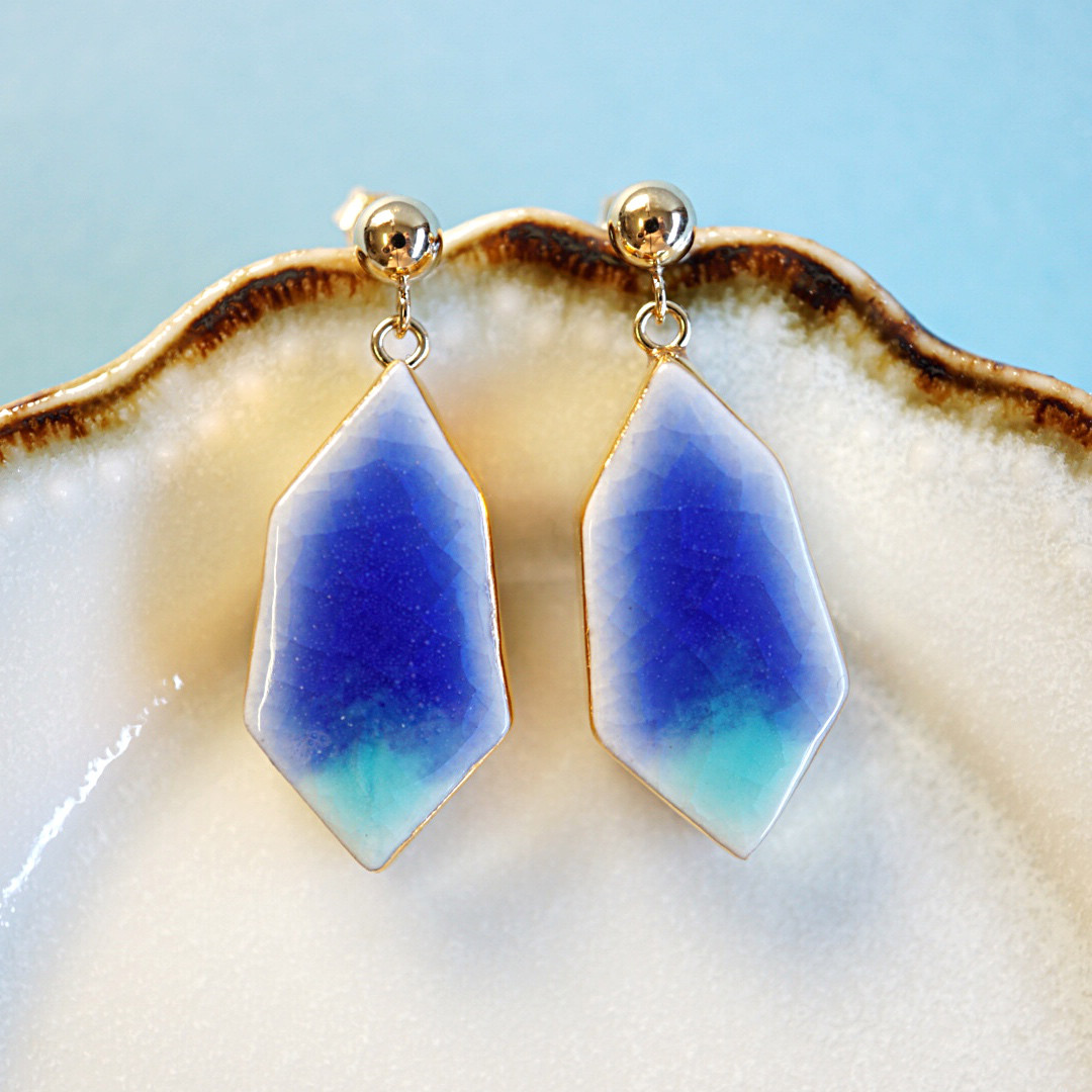 〈九谷焼〉海の結晶 ピアス/イヤリング