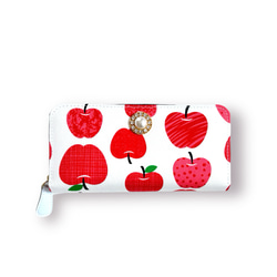 ミンサー柄やりくり　長財布　3点 3ファスナーポケット/ 家計やりくり財布/アップル柄 長財布 Mimity