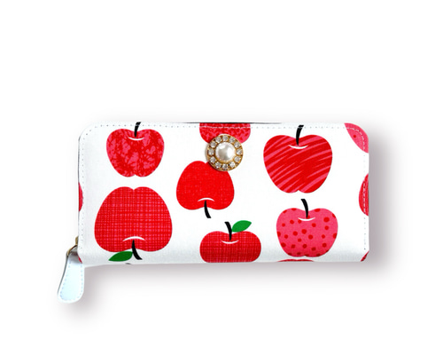 ミンサー柄やりくり　長財布　3点 3ファスナーポケット/ 家計やりくり財布/アップル柄 長財布 Mimity