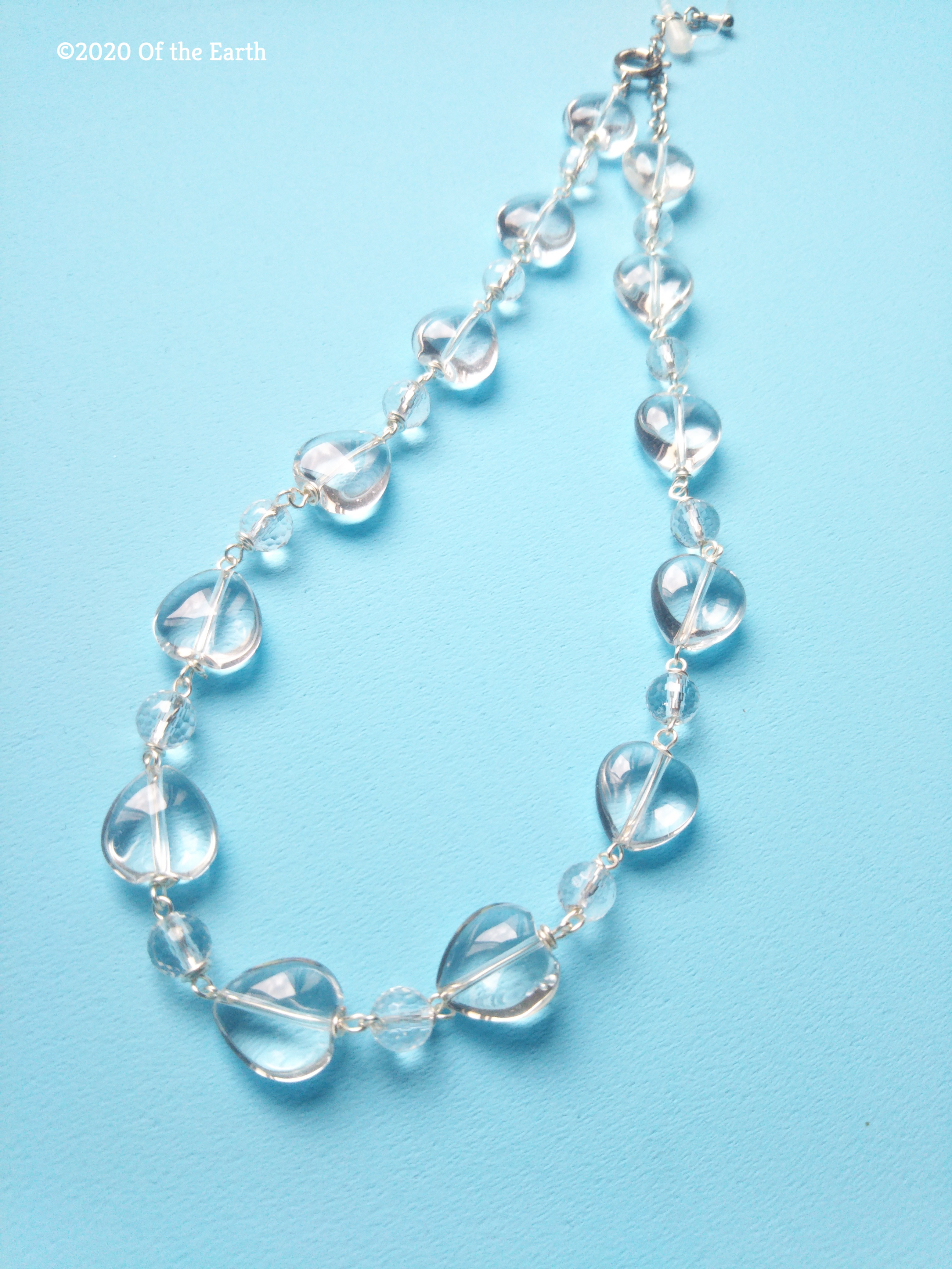 ネックレス　水晶　ハート　夏　透明　レディースブランド