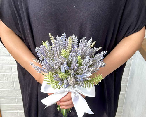 送料無料》ラベンダーブーケ(ブートニアset)☆ ブーケ フルールウ