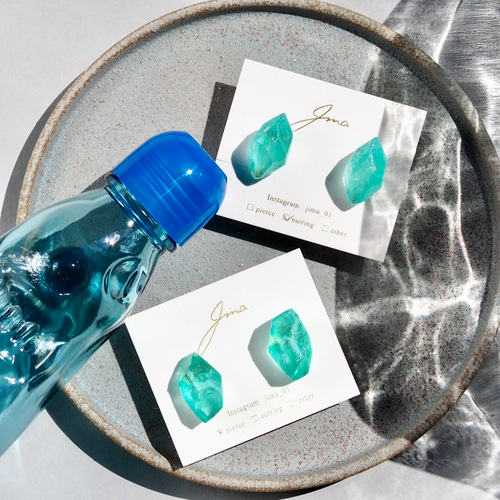 美濃和紙ドロップ(ラムネ) ピアス/イヤリング ピアス（スタッド・一粒