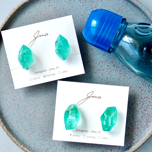 ラムネ　ピアス　イヤリング 美濃和紙ドロップ(ラムネ) ピアス/イヤリング ピアス（スタッド・一粒