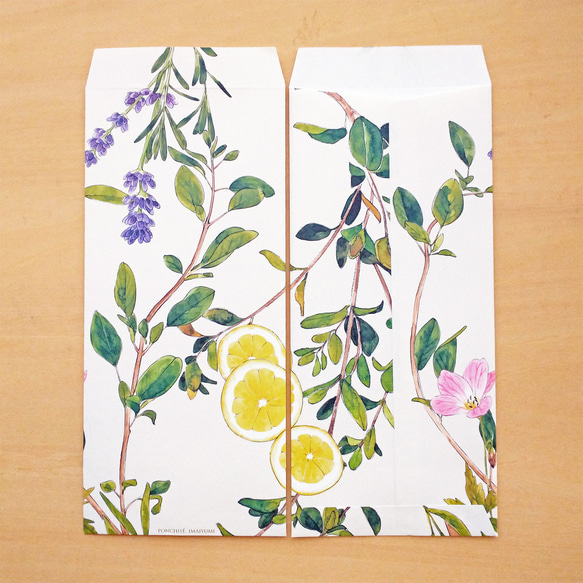 お札が折らずに入る封筒　ハーブ 1枚目の画像