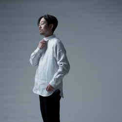 [L] [Premium] 亞麻襯衫正裝襯衫高密度斜紋/白色 t035i-wht3-l 第1張的照片