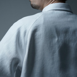 【L】【プレミアム】Linen Shirt ドレスシャツ 高密度 ツイル / ホワイト t035i-wht3-l 7枚目の画像