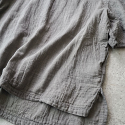 喇叭袖紗布T卹/灰色/三河紡織雙層紗布 第6張的照片