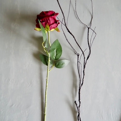 【ベルベットローズと黒枝】｜アーティフィシャルフラワー 花瓶アレンジ| 冬｜ギフト・インテリア雑貨 5枚目の画像