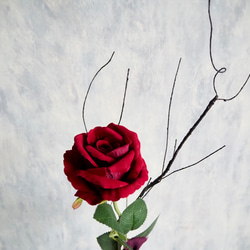 【ベルベットローズと黒枝】｜アーティフィシャルフラワー 花瓶アレンジ| 冬｜ギフト・インテリア雑貨 6枚目の画像