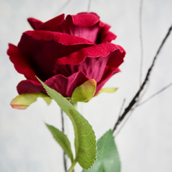 【ベルベットローズと黒枝】｜アーティフィシャルフラワー 花瓶アレンジ| 冬｜ギフト・インテリア雑貨 7枚目の画像