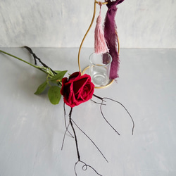 【ベルベットローズと黒枝】｜アーティフィシャルフラワー 花瓶アレンジ| 冬｜ギフト・インテリア雑貨 8枚目の画像