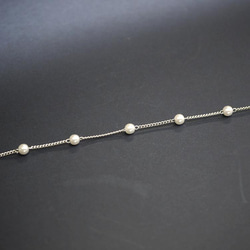 再次上架 [50CM] 珍珠約 4mm/寬度約 1.0mm 銀黃銅鏈 NF / UCG62 第3張的照片