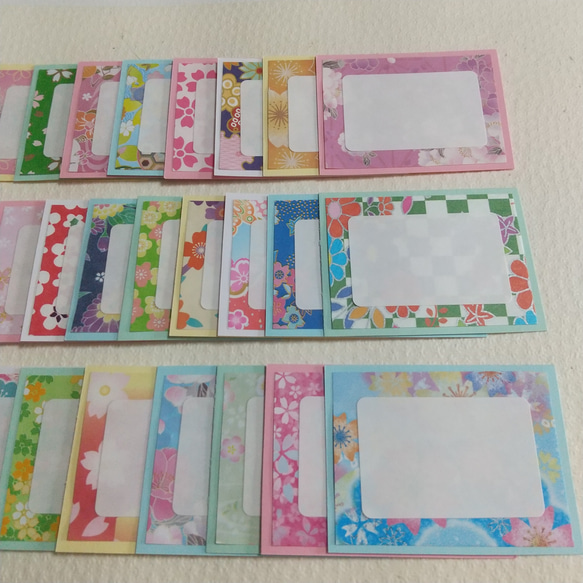 ミニメッセージカード#1220☆ 25枚   和柄(花柄)コメントカード 2枚目の画像