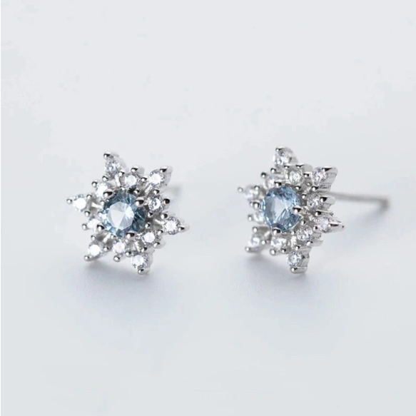 【MSP70】淡いブルーが美しい　アクアマリン スタッドピアス／オフィスにも　アレルギー対応　イヤリング変更