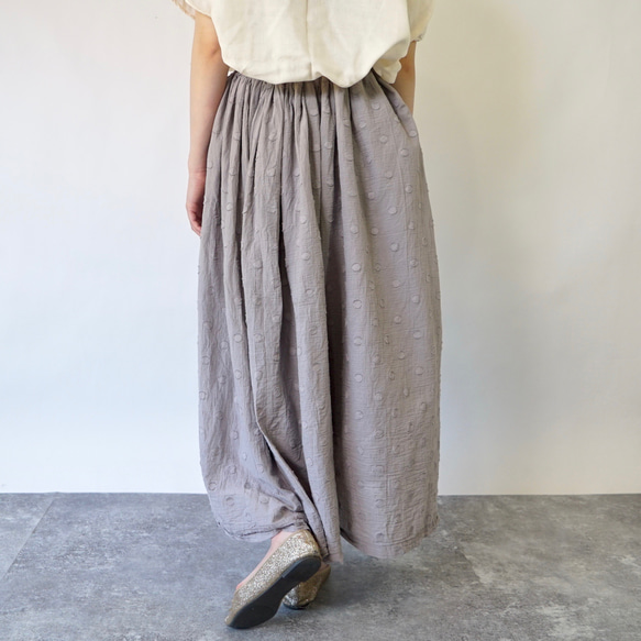 夏季長裙/圓點灰色/遠州紡織 第3張的照片