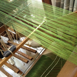 キビソ手織りのブックカバー　市松　緑（文庫サイズ） 8枚目の画像